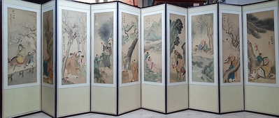 [정재 최우석]  신선도 10폭 병풍    k-3  