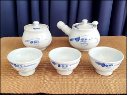[백산 김정옥]  청화백자 3인 다기세트      저-76