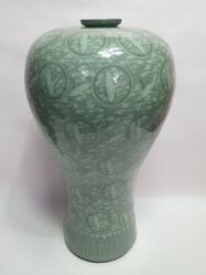 [해강 유근형]  대형 청자매병 (44cm/ 장작가마)      모-69